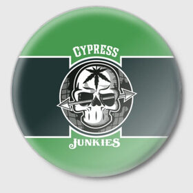 Значок с принтом Cypress Hill в Новосибирске,  металл | круглая форма, металлическая застежка в виде булавки | b real | cypress hill | dj muggs | eric bobo | sen dog | альтернативный рэп | американская | гангста рэп | кипарисовый | лос анджелес | музыка | ню метал | рэп метал | рэп рок | рэпкор | сен дог | сша | хип хоп