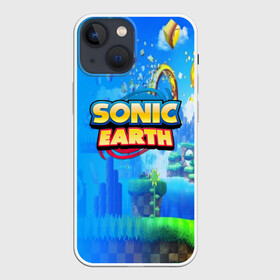 Чехол для iPhone 13 mini с принтом SONIC EARTH в Новосибирске,  |  | hedgehog | metal sonic | silver | silver the hedgehog | sonic | sonic boom | sonic the hedgehog | ёж сонник | игры | соник | фильмы