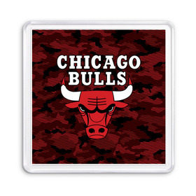 Магнит 55*55 с принтом Chicago Bulls в Новосибирске, Пластик | Размер: 65*65 мм; Размер печати: 55*55 мм | 