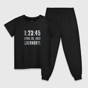 Детская пижама хлопок с принтом Чернобыль 16 в Новосибирске, 100% хлопок |  брюки и футболка прямого кроя, без карманов, на брюках мягкая резинка на поясе и по низу штанин
 | Тематика изображения на принте: 2019 | chernobyl | hbo | pripyat | припять | сериал | чернобыль