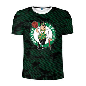 Мужская футболка 3D спортивная с принтом Boston Celtics в Новосибирске, 100% полиэстер с улучшенными характеристиками | приталенный силуэт, круглая горловина, широкие плечи, сужается к линии бедра | Тематика изображения на принте: boston | boston celtics | celtics | nba | баскетбол | бостон | бостон селтикс | нба | селтикс