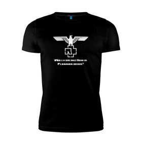 Мужская футболка премиум с принтом Rammstein в Новосибирске, 92% хлопок, 8% лайкра | приталенный силуэт, круглый вырез ворота, длина до линии бедра, короткий рукав | metallica | music | rammstein | rock | металл | металлика | музыка | раммштайн | рок | рок группа