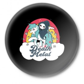 Значок с принтом Death Metal в Новосибирске,  металл | круглая форма, металлическая застежка в виде булавки | 