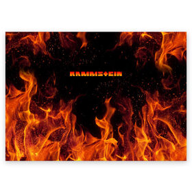 Поздравительная открытка с принтом RAMMSTEIN (НА СПИНЕ) в Новосибирске, 100% бумага | плотность бумаги 280 г/м2, матовая, на обратной стороне линовка и место для марки
 | Тематика изображения на принте: fire | flame | music | rammstein | rock | группа | музыка | музыканты | огонь | пламя | рамштайн | рок