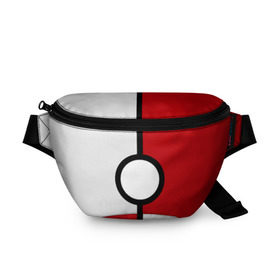 Поясная сумка 3D с принтом Pokeball (Pokemon) в Новосибирске, 100% полиэстер | плотная ткань, ремень с регулируемой длиной, внутри несколько карманов для мелочей, основное отделение и карман с обратной стороны сумки застегиваются на молнию | anime | pokeball | pokemon | аниме. | белый | красный | покебол | покемон | чёрный
