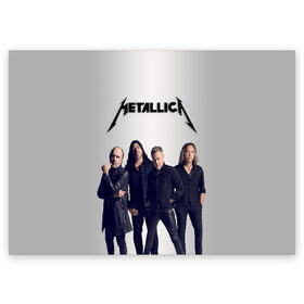 Поздравительная открытка с принтом Metallica в Новосибирске, 100% бумага | плотность бумаги 280 г/м2, матовая, на обратной стороне линовка и место для марки
 | hard rock | heavy metal | metal | metallica | rock | trash metal | группа | металика | металлика | рок | трэш | хардрок
