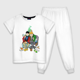 Детская пижама хлопок с принтом Моб Психо 100 в Новосибирске, 100% хлопок |  брюки и футболка прямого кроя, без карманов, на брюках мягкая резинка на поясе и по низу штанин
 | Тематика изображения на принте: mob psycho | mob psycho 100