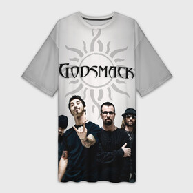 Платье-футболка 3D с принтом Godsmack в Новосибирске,  |  | alternative | american rock | crimson | grunge | hardrock | heavy | heavy metal | i stand alone | nu metal | post grunge | rock | sully erna | альтернатива | грандж | рок | хард рок | хэви