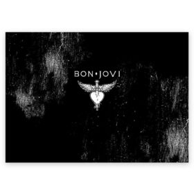 Поздравительная открытка с принтом Bon Jovi в Новосибирске, 100% бумага | плотность бумаги 280 г/м2, матовая, на обратной стороне линовка и место для марки
 | bon jovi | john | альбом | арена | бон | бон джови | глэм | группа | джови | джон | метал | музыка | надпись | песни | поп | попрок | рок | рокер | смайл | солист | софт | стена | хард | хеви | хевиметал