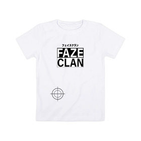 Детская футболка хлопок с принтом cs:go - Faze Clan (Shooter) в Новосибирске, 100% хлопок | круглый вырез горловины, полуприлегающий силуэт, длина до линии бедер | csgo | faze clan | shooter | ксго | стрелок | фейз | шутер
