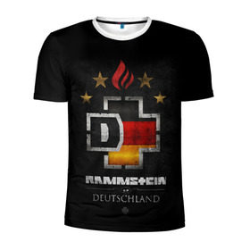 Мужская футболка 3D спортивная с принтом Rammstein в Новосибирске, 100% полиэстер с улучшенными характеристиками | приталенный силуэт, круглая горловина, широкие плечи, сужается к линии бедра | rammstein | till lindemann | берлин | германия | металл | музыка | рамштайн | тилль линдеманн
