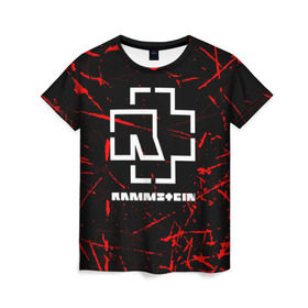 Женская футболка 3D с принтом RAMMSTEIN в Новосибирске, 100% полиэфир ( синтетическое хлопкоподобное полотно) | прямой крой, круглый вырез горловины, длина до линии бедер | Тематика изображения на принте: music | rammstein | rock | группа | музыка | музыканты | рамштайн | рок
