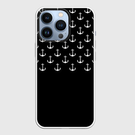 Чехол для iPhone 13 Pro с принтом Минималистичные Якоря в Новосибирске,  |  | минимализм | море | мореплавание | морское | черно белое | якорь | якоря