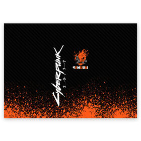 Поздравительная открытка с принтом Cyberpunk 2077 (1) в Новосибирске, 100% бумага | плотность бумаги 280 г/м2, матовая, на обратной стороне линовка и место для марки
 | Тематика изображения на принте: china | cyber | cyberpunk | game | japan | keanu reeves | punk | samurai | tokyo | игра | киану ривз | кибер | киберпанк | китай | панк | редактор | самурай | токио | япония