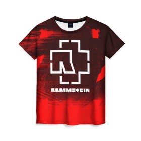 Женская футболка 3D с принтом RAMMSTEIN в Новосибирске, 100% полиэфир ( синтетическое хлопкоподобное полотно) | прямой крой, круглый вырез горловины, длина до линии бедер | music | rammstein | rock | группа | музыка | музыканты | рамштайн | рок