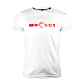 Мужская футболка премиум с принтом RAMMSTEIN (НА СПИНЕ) в Новосибирске, 92% хлопок, 8% лайкра | приталенный силуэт, круглый вырез ворота, длина до линии бедра, короткий рукав | music | rammstein | rock | группа | музыка | музыканты | рамштайн | рок