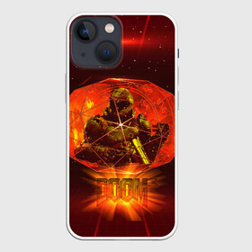 Чехол для iPhone 13 mini с принтом Doom Enternal в Новосибирске,  |  | 3d | doom enternal | игра | компьютерная | логотип | темный | шутер
