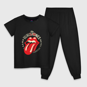 Детская пижама хлопок с принтом Rolling stones в Новосибирске, 100% хлопок |  брюки и футболка прямого кроя, без карманов, на брюках мягкая резинка на поясе и по низу штанин
 | roll stone | rolling stone скачать | rolling stones | rolling stones лучшее | the rolling stones | купить футболку rolling stones | рок | рок н ролл | роллин стоунз | футболка rolling stones