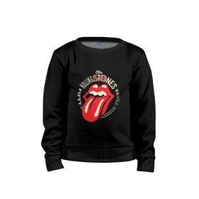 Детский свитшот хлопок с принтом Rolling stones в Новосибирске, 100% хлопок | круглый вырез горловины, эластичные манжеты, пояс и воротник | roll stone | rolling stone скачать | rolling stones | rolling stones лучшее | the rolling stones | купить футболку rolling stones | рок | рок н ролл | роллин стоунз | футболка rolling stones