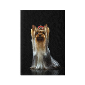 Обложка для паспорта матовая кожа с принтом Йоркширский терьер в Новосибирске, натуральная матовая кожа | размер 19,3 х 13,7 см; прозрачные пластиковые крепления | animal | barrette | breed | cute | dog | funny | muzzle | small | terrier | yorkshire | животное | забавный | заколка | йоркширский | маленький | милый | порода | смешной | собака | терьер