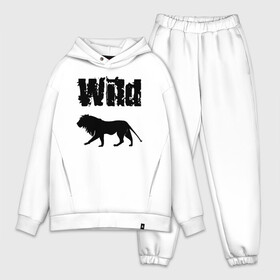 Мужской костюм хлопок OVERSIZE с принтом wild lion в Новосибирске,  |  | wild lion | дикий лев