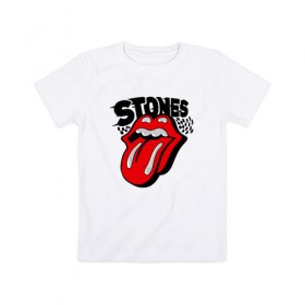 Детская футболка хлопок с принтом the rolling stones в Новосибирске, 100% хлопок | круглый вырез горловины, полуприлегающий силуэт, длина до линии бедер | roll stone | rolling stone скачать | rolling stones | rolling stones лучшее | the rolling stones | купить футболку rolling stones | рок | рок н ролл | футболка rolling stones