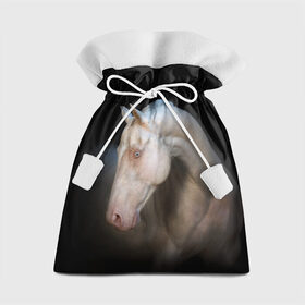 Подарочный 3D мешок с принтом Белая лошадь в Новосибирске, 100% полиэстер | Размер: 29*39 см | animal | black | breed | horse | muscle | muzzle | strength | unusual | white | белый | животное | конь | лошадь | мышцы | необычный | порода | сила | скакун