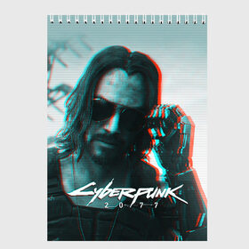 Скетчбук с принтом Cyberpunk 2077 в Новосибирске, 100% бумага
 | 48 листов, плотность листов — 100 г/м2, плотность картонной обложки — 250 г/м2. Листы скреплены сверху удобной пружинной спиралью | cyberpunk | cyberpunk 2077 | samurai | игры | киану ривз | киберпанк | самурай