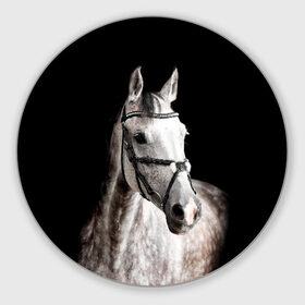 Коврик для мышки круглый с принтом Серный в яблоках конь в Новосибирске, резина и полиэстер | круглая форма, изображение наносится на всю лицевую часть | animal | beautiful | black | eyes | gloss | harness | horse | look | muzzle | spotted | white | белый | в яблоках | взгляд | глаза | животное | конь | красивый | лоск | лошадь | пятнистый | сбруя | серый | скакун | черный