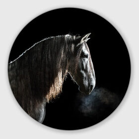 Коврик для мышки круглый с принтом Серный в яблоках конь в Новосибирске, резина и полиэстер | круглая форма, изображение наносится на всю лицевую часть | animal | beautiful | black | eyes | gloss | harness | horse | look | muzzle | portrait | в яблоках | взгляд | глаза | животное | конь | красивый | лоск | лошадь | портрет | сбруя | серый | скакун