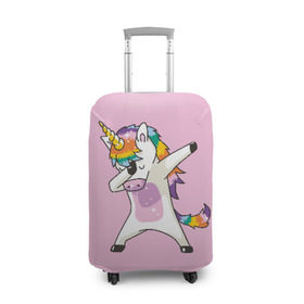 Чехол для чемодана 3D с принтом Единорог в Новосибирске, 86% полиэфир, 14% спандекс | двустороннее нанесение принта, прорези для ручек и колес | animal | cool | cute | fabulous | horn | horse | magical | pink | rainbow | unicorn | волшебный | единорог | животное | лошадь | милый | прикольный | радуга | рог | розовый | сказочный