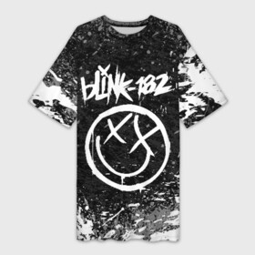 Платье-футболка 3D с принтом BLINK 182 в Новосибирске,  |  | blink | music | rock | блинк | группа | музыка | музыканты | рок