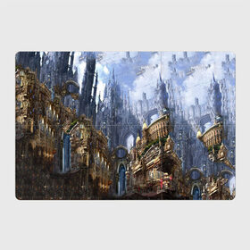 Магнитный плакат 3Х2 с принтом Древний город в Новосибирске, Полимерный материал с магнитным слоем | 6 деталей размером 9*9 см | 3d | арт | башни | древний город | светлые | стимпанк | шпили