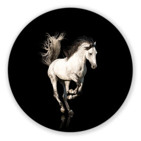 Коврик для мышки круглый с принтом Серный в яблоках конь в Новосибирске, резина и полиэстер | круглая форма, изображение наносится на всю лицевую часть | animal | beautiful | black | gloss | horse | mane | mustang | muzzle | white | wild | белый | в яблоках | грива | дикий | животное | конь | красивый | лоск | лошадь | мустанг | серый | скакун | черный