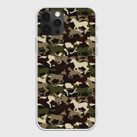 Чехол для iPhone 12 Pro Max с принтом Камуфляж в Новосибирске, Силикон |  | animal | camouflage | cool | herd | horse | khaki | military | военный | животное | камуфляж | конь | лошадь | прикольный | скакун | табун | хаки