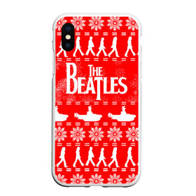 Чехол для iPhone XS Max матовый с принтом The Beatles (6) в Новосибирске, Силикон | Область печати: задняя сторона чехла, без боковых панелей | Тематика изображения на принте: beatles | merry christmas | music | rock | the beatles | yellow submarine | битлз | джон леннон | легенда | музыка | новогодний свитшот | новый год | пит бест | рок