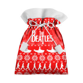 Подарочный 3D мешок с принтом The Beatles (6) в Новосибирске, 100% полиэстер | Размер: 29*39 см | Тематика изображения на принте: beatles | merry christmas | music | rock | the beatles | yellow submarine | битлз | джон леннон | легенда | музыка | новогодний свитшот | новый год | пит бест | рок