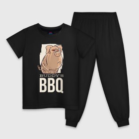 Детская пижама хлопок с принтом Злая Свинка в Новосибирске, 100% хлопок |  брюки и футболка прямого кроя, без карманов, на брюках мягкая резинка на поясе и по низу штанин
 | bbq | барбекю | еда | мясо | свинина | свиньи | свинья | шашлык