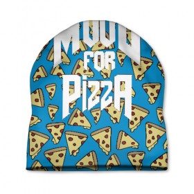 Шапка 3D с принтом Mood Pizza Doom в Новосибирске, 100% полиэстер | универсальный размер, печать по всей поверхности изделия | Тематика изображения на принте: cacodemon | doom | eternal | pizza | вечность | вечный | дум | итёрнал | какодемон | пицца | этернал