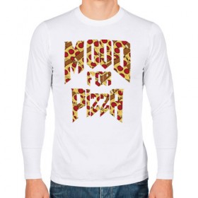 Мужской лонгслив хлопок с принтом Mood for Pizza (Doom) в Новосибирске, 100% хлопок |  | Тематика изображения на принте: cacodemon | doom | eternal | pizza | дум | итёрнал | какодемон | пицца | этернал