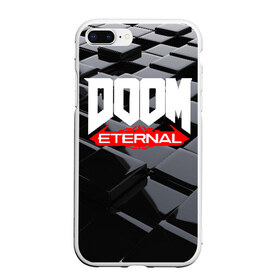 Чехол для iPhone 7Plus/8 Plus матовый с принтом Doom Blocks в Новосибирске, Силикон | Область печати: задняя сторона чехла, без боковых панелей | Тематика изображения на принте: cacodemon | doom | eternal | вечность | вечный | дум | итёрнал | какодемон | этернал