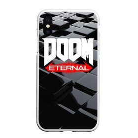 Чехол для iPhone XS Max матовый с принтом Doom Blocks в Новосибирске, Силикон | Область печати: задняя сторона чехла, без боковых панелей | Тематика изображения на принте: cacodemon | doom | eternal | вечность | вечный | дум | итёрнал | какодемон | этернал