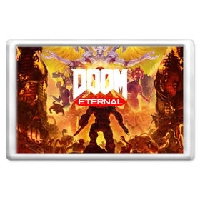 Магнит 45*70 с принтом Doom Eternal в Новосибирске, Пластик | Размер: 78*52 мм; Размер печати: 70*45 | cacodemon | doom | eternal | вечность | вечный | дум | итёрнал | какодемон | этернал