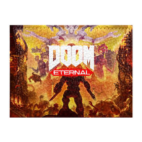 Обложка для студенческого билета с принтом Doom Eternal в Новосибирске, натуральная кожа | Размер: 11*8 см; Печать на всей внешней стороне | Тематика изображения на принте: cacodemon | doom | eternal | вечность | вечный | дум | итёрнал | какодемон | этернал