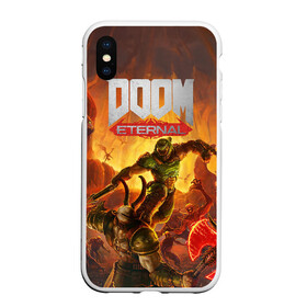 Чехол для iPhone XS Max матовый с принтом Doom в Новосибирске, Силикон | Область печати: задняя сторона чехла, без боковых панелей | Тематика изображения на принте: cacodemon | doom | eternal | вечность | вечный | дум | итёрнал | какодемон | этернал