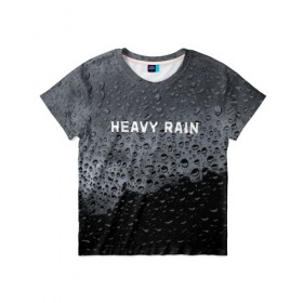 Детская футболка 3D с принтом Heavy Rain в Новосибирске, 100% гипоаллергенный полиэфир | прямой крой, круглый вырез горловины, длина до линии бедер, чуть спущенное плечо, ткань немного тянется | дождь | жертва | капает | капли | ливень | мастер | оригами | складывать
