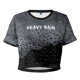 Женская футболка Cropp-top с принтом Heavy Rain в Новосибирске, 100% полиэстер | круглая горловина, длина футболки до линии талии, рукава с отворотами | Тематика изображения на принте: дождь | жертва | капает | капли | ливень | мастер | оригами | складывать