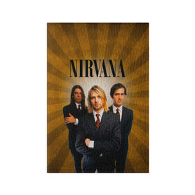 Обложка для паспорта матовая кожа с принтом Nirvana в Новосибирске, натуральная матовая кожа | размер 19,3 х 13,7 см; прозрачные пластиковые крепления | 90 | alternative | crimson | david grohl | foo fighters | grunge | kurt cobain | music | nirvana | rip | rock | smile | гранж | группа | девяностые | курт кобейн | музыка | нирвана | рок