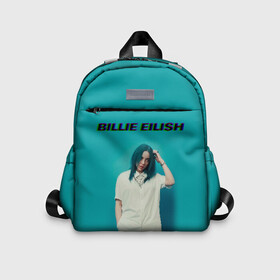 Детский рюкзак 3D с принтом Billie Eilish в Новосибирске, 100% полиэстер | лямки с регулируемой длиной, сверху петелька, чтобы рюкзак можно было повесить на вешалку. Основное отделение закрывается на молнию, как и внешний карман. Внутри дополнительный карман. По бокам два дополнительных кармашка | ayelish | bad guy | billie eilish | eilish | билли айлиш | эйлиш | элиш