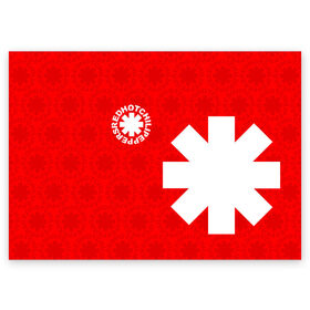 Поздравительная открытка с принтом RED HOT CHILI PEPPERS в Новосибирске, 100% бумага | плотность бумаги 280 г/м2, матовая, на обратной стороне линовка и место для марки
 | Тематика изображения на принте: red hot chili peppers | rhcp | рхчп